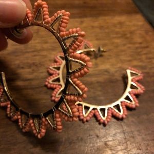 Coral, beaded earrings from Anthropologie